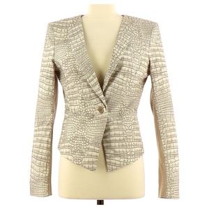 BCBG Max Azria Croc Print Beige Blazer